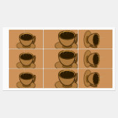 Mid Century Modern Bruin Gezellige Koffie Cup Labels (Vel)