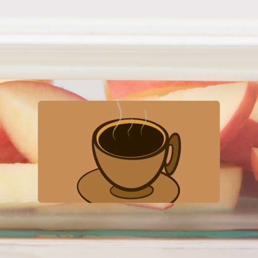 Mid Century Modern Bruin Gezellige Koffie Cup Labels (Aangebracht)