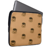 Mid Century Modern Bruin Gezellige Koffie Cup Laptop Sleeve (Voorkant Rechts)