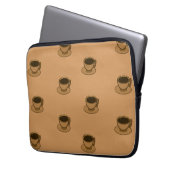 Mid Century Modern Bruin Gezellige Koffie Cup Laptop Sleeve (Voorkant Links)