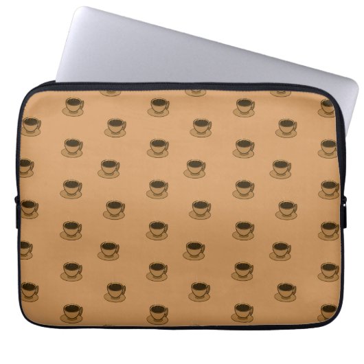 Mid Century Modern Bruin Gezellige Koffie Cup Laptop Sleeve (Voorkant)