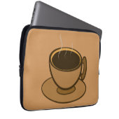 Mid Century Modern Bruin Gezellige Koffie Cup Laptop Sleeve (Voorkant Rechts)