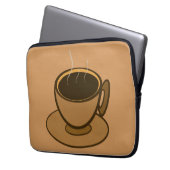 Mid Century Modern Bruin Gezellige Koffie Cup Laptop Sleeve (Voorkant Links)