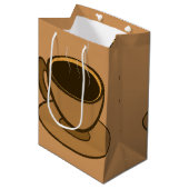 Mid Century Modern Bruin Gezellige Koffie Cup Medium Cadeauzakje (Voorkant Gekanteld)