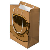 Mid Century Modern Bruin Gezellige Koffie Cup Medium Cadeauzakje (Achterkant Gekanteld)