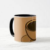 Mid Century Modern Bruin Gezellige Koffie Cup Mok (Voorkant links)