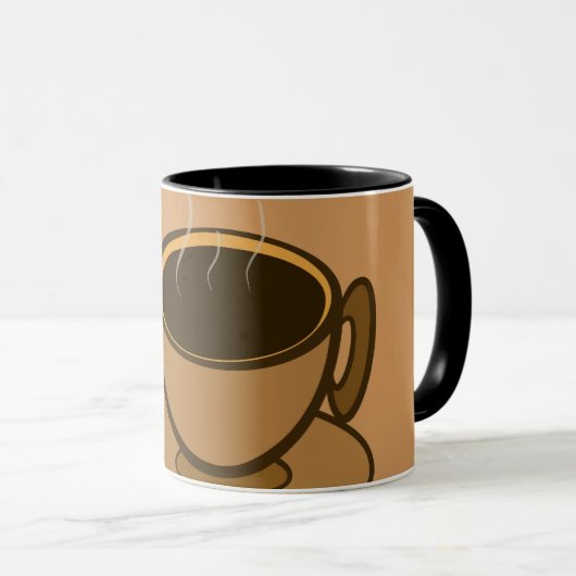 Mid Century Modern Bruin Gezellige Koffie Cup Mok (Voorkant rechts)