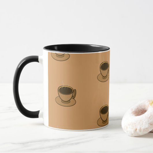 Mid Century Modern Bruin Gezellige Koffie Cup Mok (Met donut)