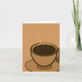 Mid Century Modern Bruin Gezellige Koffie Cup Notitiekaartje