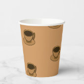 Mid Century Modern Bruin Gezellige Koffie Cup Papi Papieren Bekers (Links)