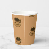 Mid Century Modern Bruin Gezellige Koffie Cup Papi Papieren Bekers (Rechts)