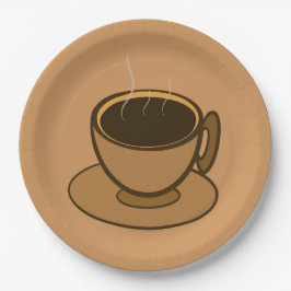 Mid Century Modern Bruin Gezellige Koffie Cup Papieren Bordje