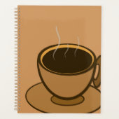 Mid Century Modern Bruin Gezellige Koffie Cup Planner (Voorkant)