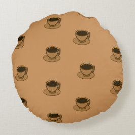 Mid Century Modern Bruin Gezellige Koffie Cup Rond Kussen