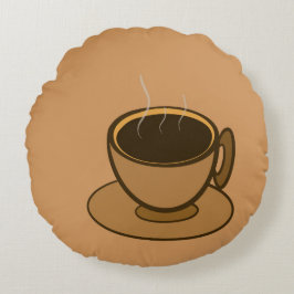 Mid Century Modern Bruin Gezellige Koffie Cup Rond Kussen