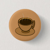 Mid Century Modern Bruin Gezellige Koffie Cup Ronde Button 3,2 Cm (Voorkant)