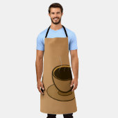 Mid Century Modern Bruin Gezellige Koffie Cup Schort (Gedragen)