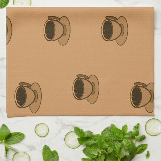 Mid Century Modern Bruin Gezellige Koffie Cup Theedoek (Gevouwen)