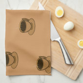 Mid Century Modern Bruin Gezellige Koffie Cup Theedoek (Quarter Fold)