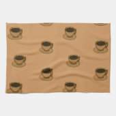 Mid Century Modern Bruin Gezellige Koffie Cup Theedoek (Horizontaal)