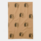 Mid Century Modern Bruin Gezellige Koffie Cup Theedoek (Verticaal)