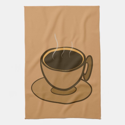 Mid Century Modern Bruin Gezellige Koffie Cup Theedoek (Verticaal)