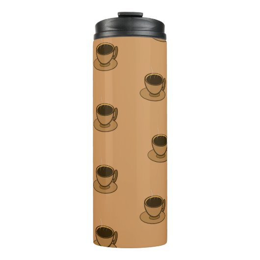 Mid Century Modern Bruin Gezellige Koffie Cup Thermosbeker (Voorkant)