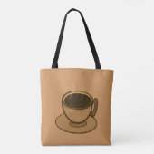 Mid Century Modern Bruin Gezellige Koffie Cup Tote Bag (Achterkant)