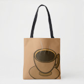 Mid Century Modern Bruin Gezellige Koffie Cup Tote Bag (Voorkant)