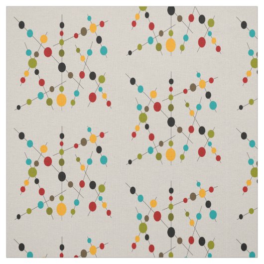 Mid-Century Modern Bubbles en Sticks Fabric Stof (Swatch)