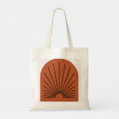 Mid Century Modern Burnt Orange Geometric Arch Art Tote Bag (Achterkant)
