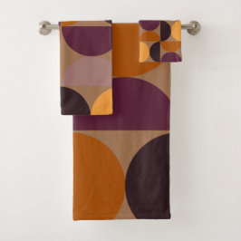 Mid-Century Modern Burnt Wine Eclipse Bad Handdoek