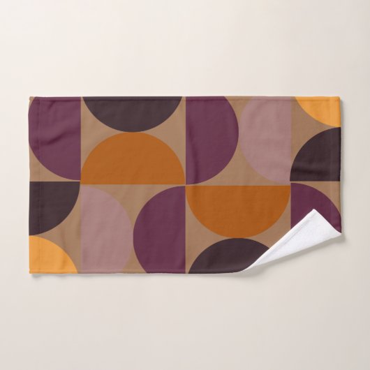 Mid-Century Modern Burnt Wine Eclipse Bad Handdoek (Handdoek)