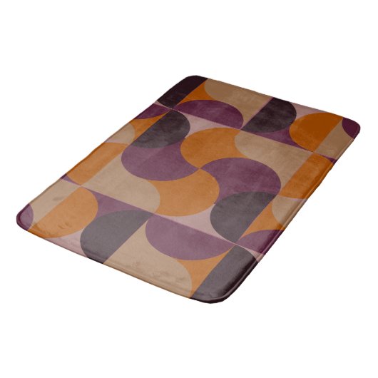 Mid-Century Modern Burnt Wine Eclipse Badmat (Gekanteld)