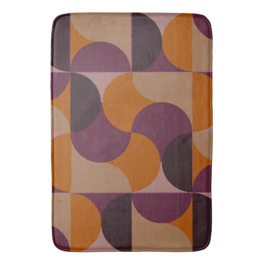 Mid-Century Modern Burnt Wine Eclipse Badmat (Voorkant Verticaal)