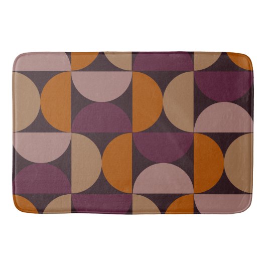 Mid-Century Modern Burnt Wine Eclipse Badmat (Voorkant)