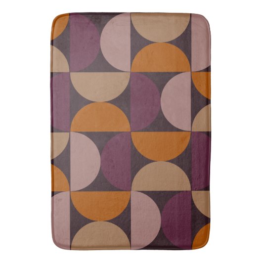 Mid-Century Modern Burnt Wine Eclipse Badmat (Voorkant Verticaal)