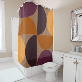 Mid-Century Modern Burnt Wine Eclipse Douchegordijn