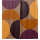 Mid-Century Modern Burnt Wine Eclipse Douchegordijn (Voorkant)