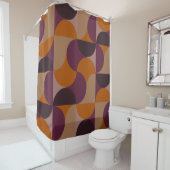 Mid-Century Modern Burnt Wine Eclipse Douchegordijn (In situ)