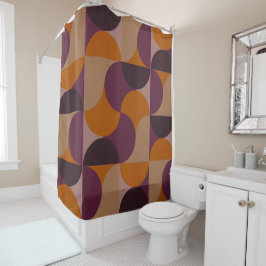 Mid-Century Modern Burnt Wine Eclipse Douchegordijn