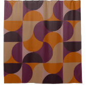 Mid-Century Modern Burnt Wine Eclipse Douchegordijn (Voorkant)