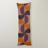 Mid-Century Modern Burnt Wine Eclipse Lichaamskussen (Achterkant (Verticaal))