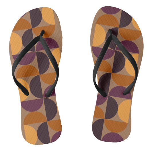 Mid-Century Modern Burnt Wine Eclipse Teenslippers (Voetbed)