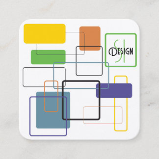 Mid Century Modern Burst of Color Vierkante Visitekaartje