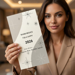 Mid-Century Modern Business New Year & Christmas  Feestdagenkaart