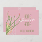 Mid Century Modern Cactus l Moving Announge Aankondigingskaart (Voorkant / Achterkant)