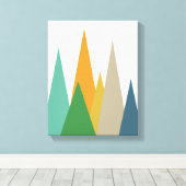 Mid Century Modern Canvasprint met berglandschap Canvas Afdruk (Insitu (Houten vloer))