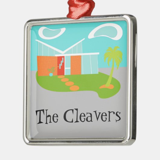 Mid Century Modern Cartoon House Ornament (Links)