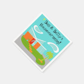 Mid Century Modern Cartoon House Papieren servette Servetten (Hoek)